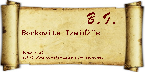 Borkovits Izaiás névjegykártya